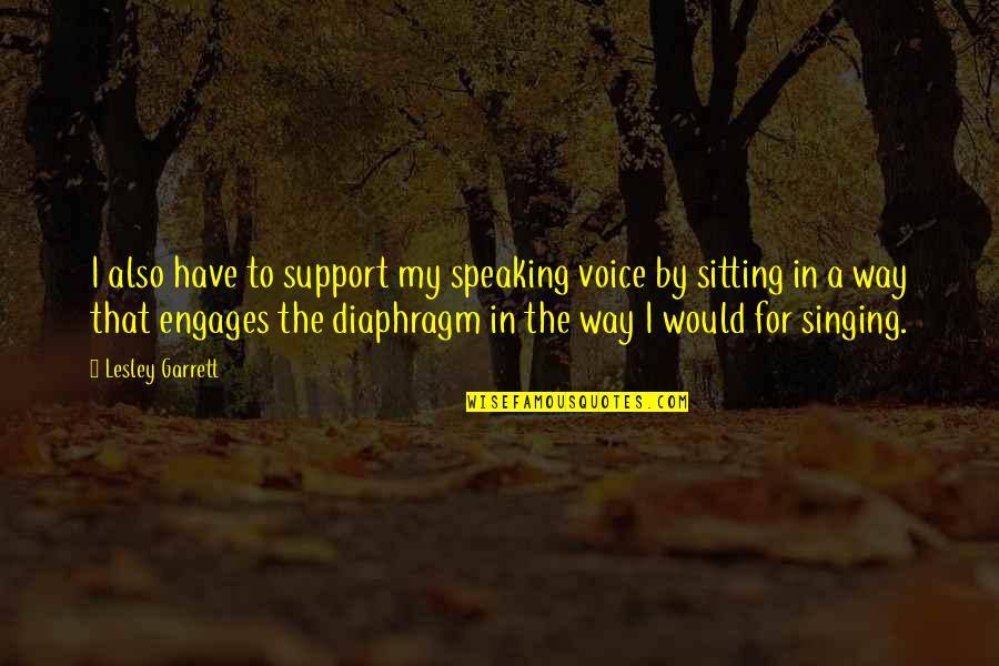 Rule Breakers Quotes By Lesley Garrett: I also have to support my speaking voice