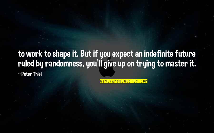 Ruled Quotes By Peter Thiel: to work to shape it. But if you Ruled Quotes By Peter Thiel: to work to shape it. But if you