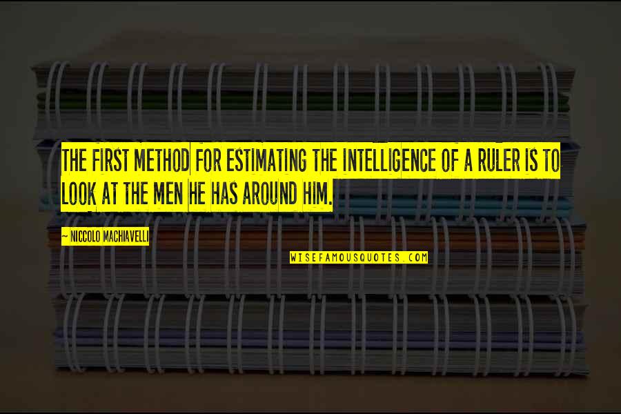 Ruler Quotes By Niccolo Machiavelli: The first method for estimating the intelligence of