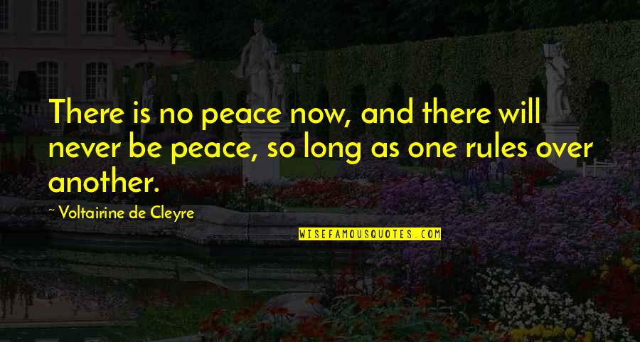 Rules And Quotes By Voltairine De Cleyre: There is no peace now, and there will