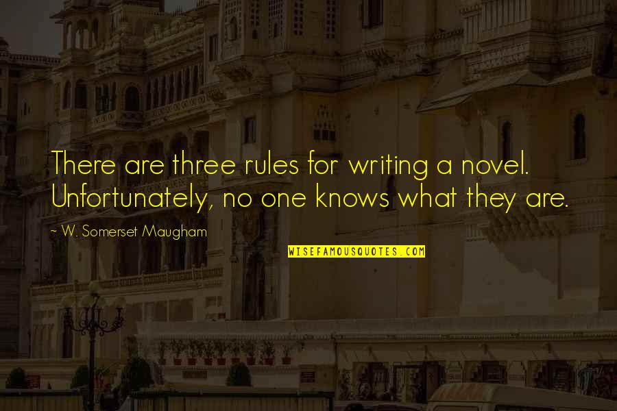 Rules Novel Quotes By W. Somerset Maugham: There are three rules for writing a novel.