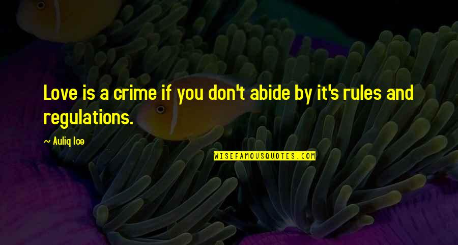 Rules Regulations Quotes By Auliq Ice: Love is a crime if you don't abide