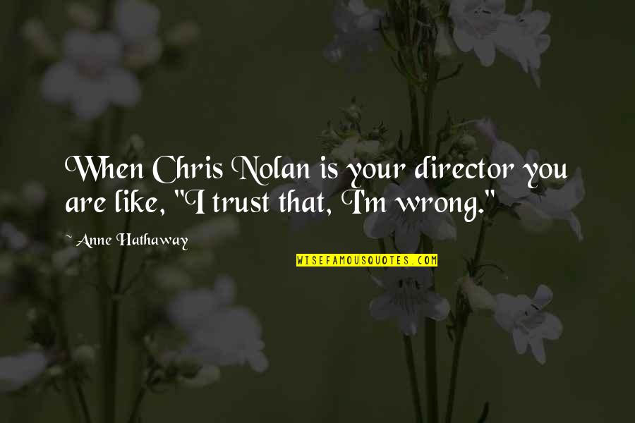 Rumbold And Seidelman Quotes By Anne Hathaway: When Chris Nolan is your director you are