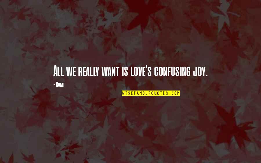 Rumi's Quotes By Rumi: All we really want is love's confusing joy.