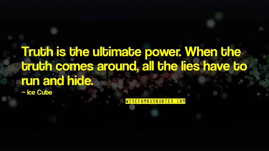 Run And Hide Quotes By Ice Cube: Truth is the ultimate power. When the truth