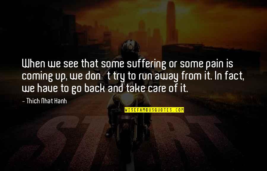 Run Away Quotes By Thich Nhat Hanh: When we see that some suffering or some