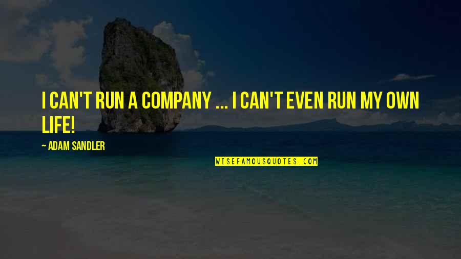 Running A Company Quotes By Adam Sandler: I can't run a company ... I can't