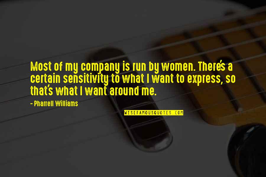 Running A Company Quotes By Pharrell Williams: Most of my company is run by women.