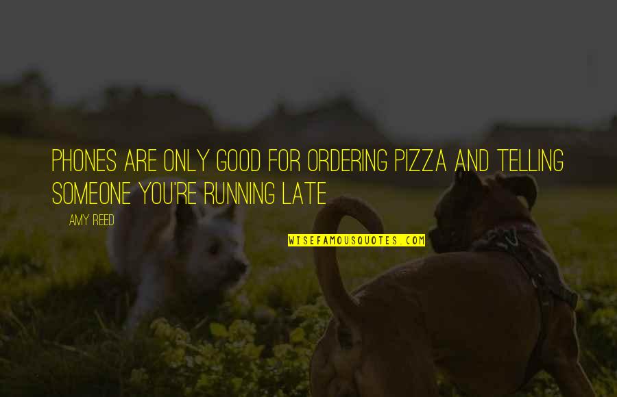 Running From Crazy Quotes By Amy Reed: Phones are only good for ordering pizza and