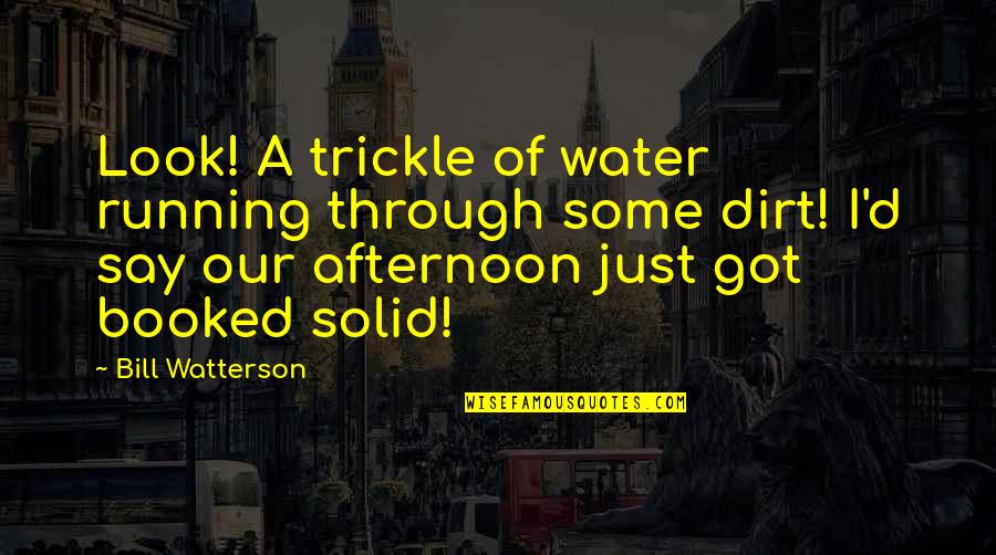 Running Humor Quotes By Bill Watterson: Look! A trickle of water running through some