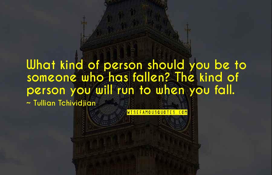 Running Into Someone Quotes By Tullian Tchividjian: What kind of person should you be to