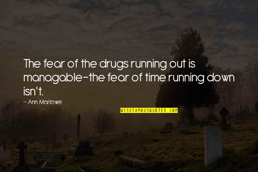 Running Out Of Time Quotes By Ann Marlowe: The fear of the drugs running out is