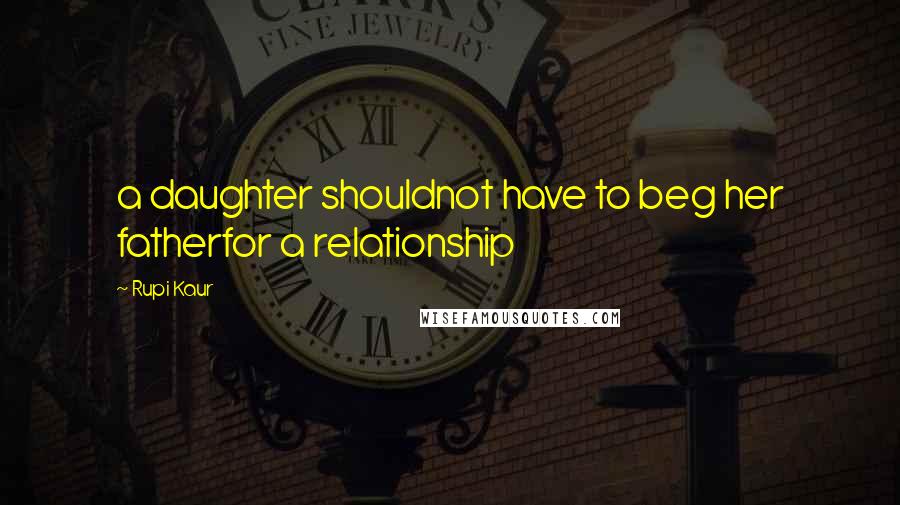 Rupi Kaur quotes: a daughter shouldnot have to beg her fatherfor a relationship