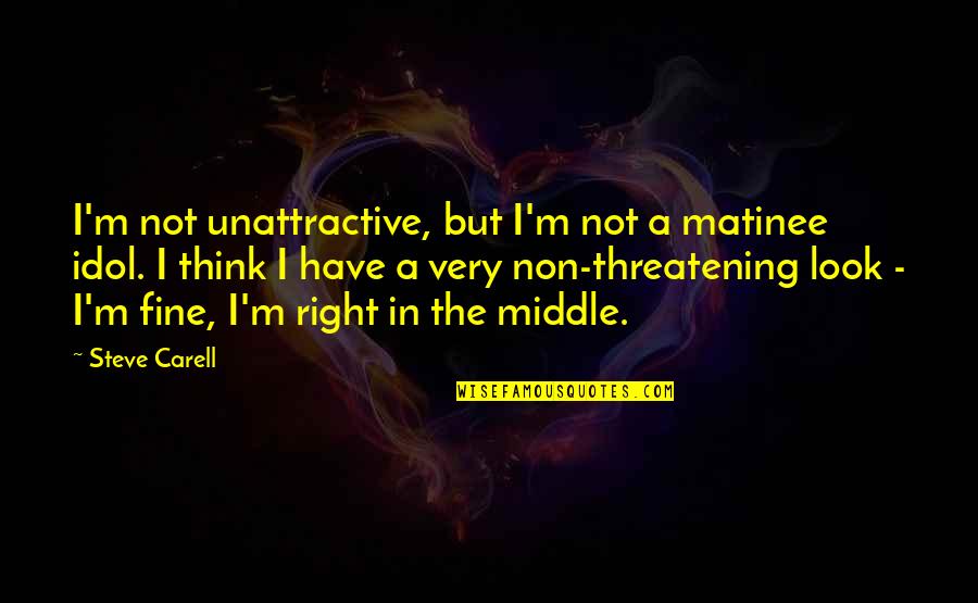 Ruschem Quotes By Steve Carell: I'm not unattractive, but I'm not a matinee