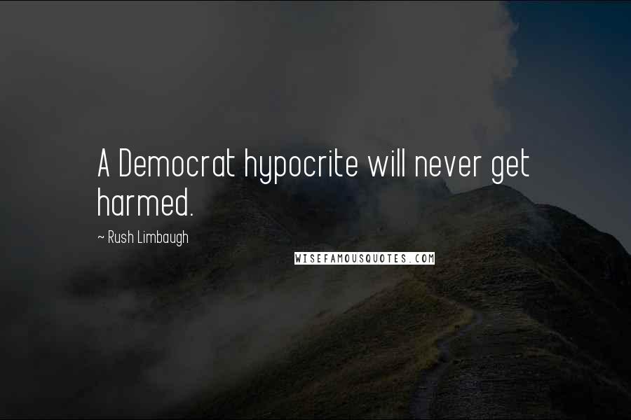 Rush Limbaugh quotes: A Democrat hypocrite will never get harmed.