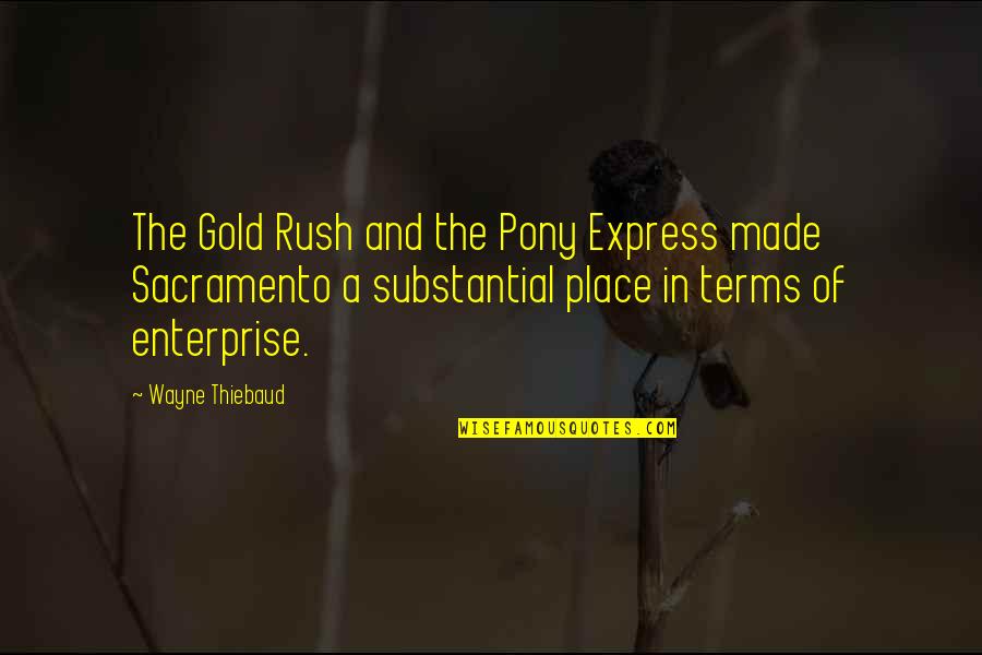 Rush'd Quotes By Wayne Thiebaud: The Gold Rush and the Pony Express made