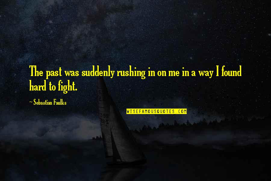 Rushing Quotes By Sebastian Faulks: The past was suddenly rushing in on me