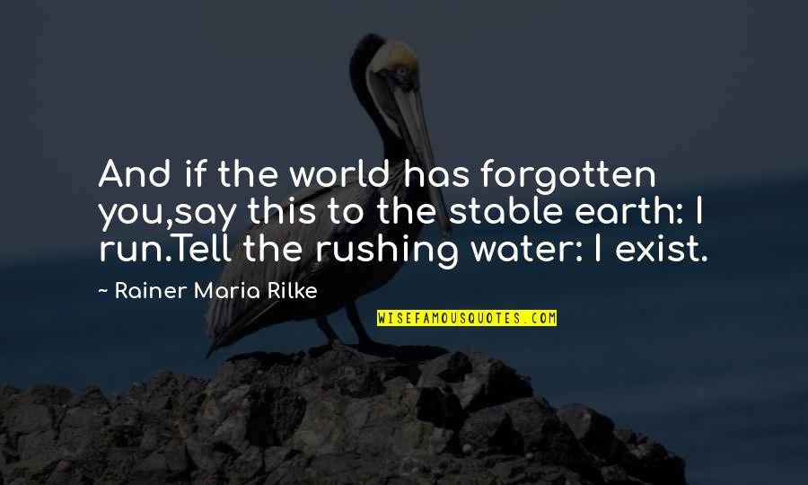 Rushing Water Quotes By Rainer Maria Rilke: And if the world has forgotten you,say this