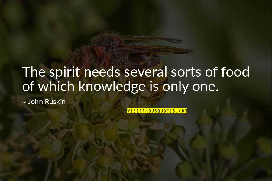 Ruskin John Quotes By John Ruskin: The spirit needs several sorts of food of
