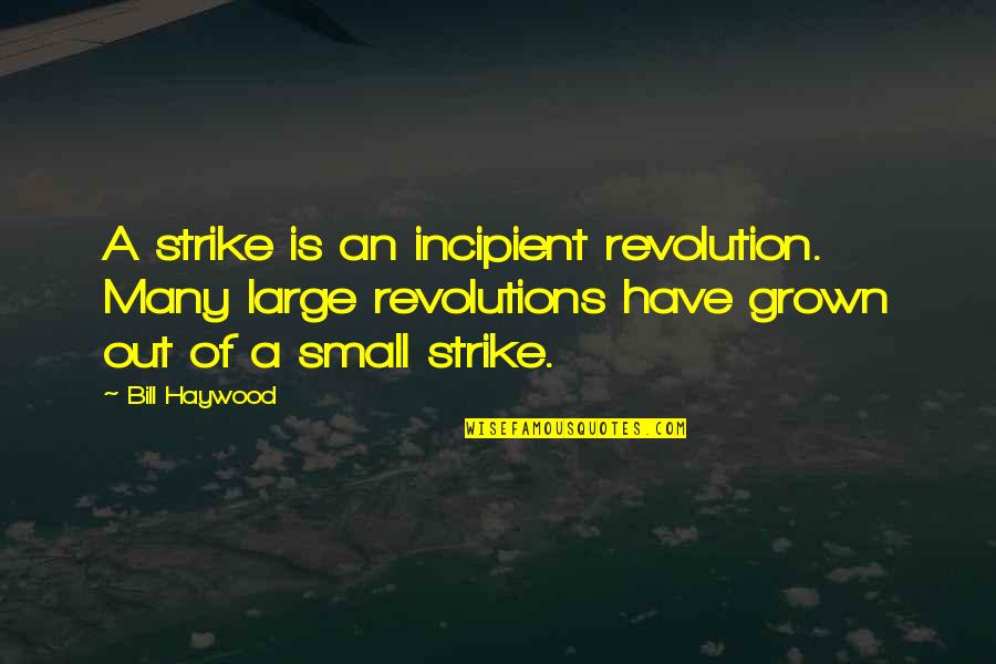 Russell Brand Awakened Quotes By Bill Haywood: A strike is an incipient revolution. Many large