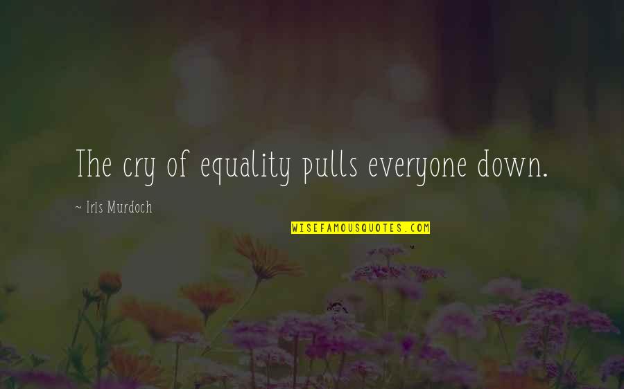Russell Coight Quotes By Iris Murdoch: The cry of equality pulls everyone down.