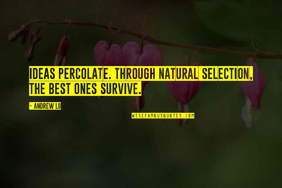 Russian Nationalist Quotes By Andrew Lo: Ideas percolate. Through natural selection, the best ones