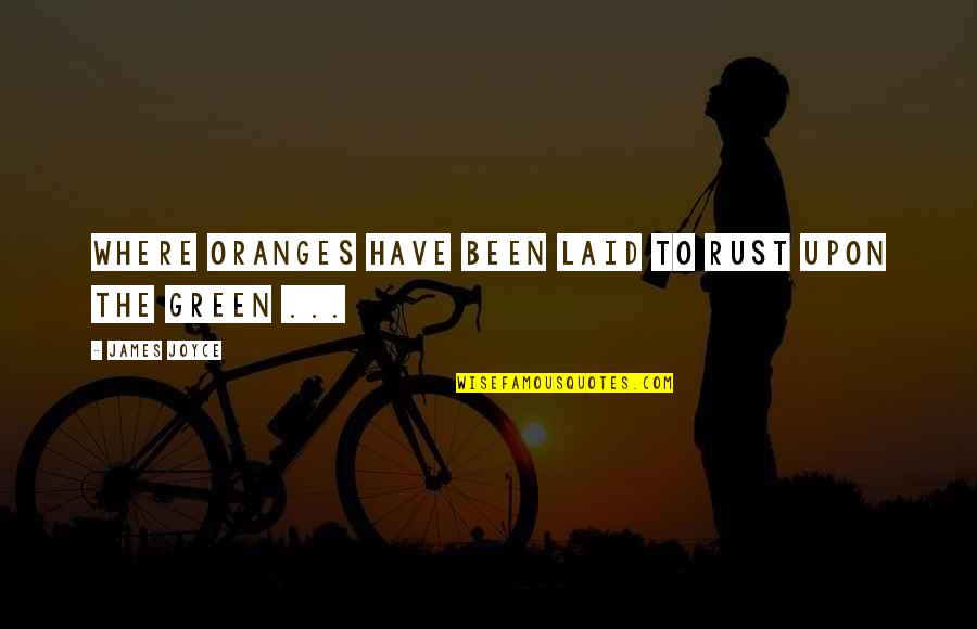 Rust Quotes By James Joyce: Where oranges have been laid to rust upon