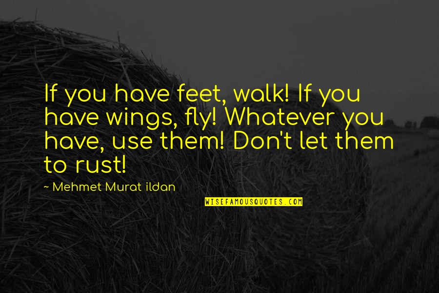 Rust Quotes By Mehmet Murat Ildan: If you have feet, walk! If you have