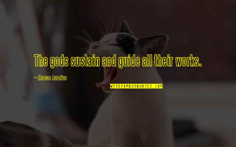 Ruth Aldine Quotes By Marcus Aurelius: The gods sustain and guide all their works. Ruth Aldine Quotes By Marcus Aurelius: The gods sustain and guide all their works.