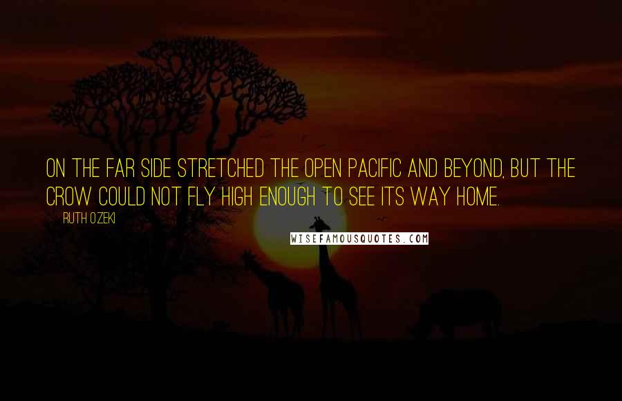 Ruth Ozeki quotes: On the far side stretched the open Pacific and beyond, but the crow could not fly high enough to see its way home.