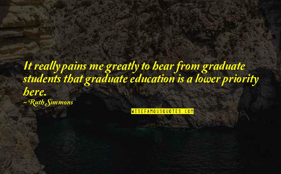 Ruth Simmons Quotes By Ruth Simmons: It really pains me greatly to hear from Ruth Simmons Quotes By Ruth Simmons: It really pains me greatly to hear from