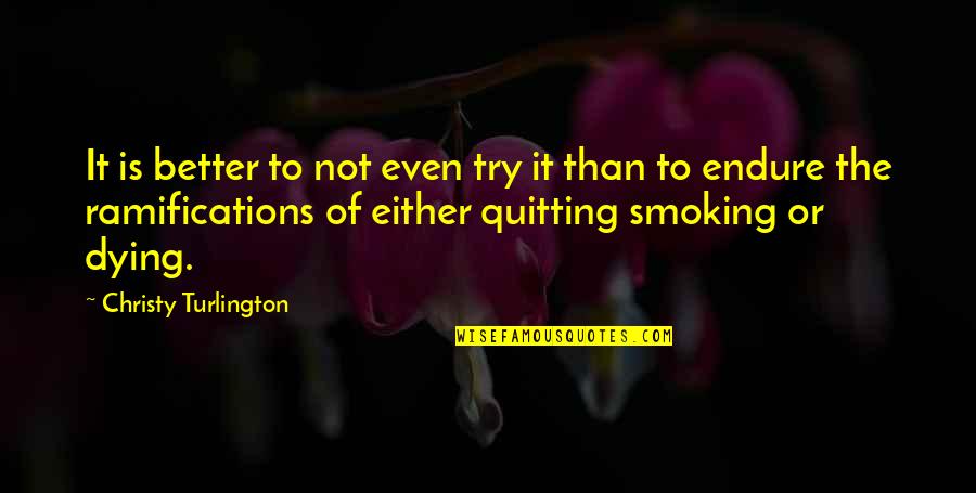Ruthann's Quotes By Christy Turlington: It is better to not even try it Ruthann's Quotes By Christy Turlington: It is better to not even try it