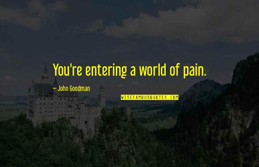 Rutherford Ernest Quotes By John Goodman: You're entering a world of pain.