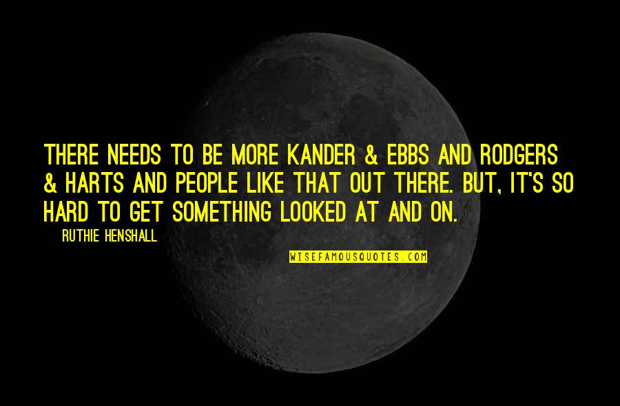 Ruthie Henshall Quotes By Ruthie Henshall: There needs to be more Kander & Ebbs Ruthie Henshall Quotes By Ruthie Henshall: There needs to be more Kander & Ebbs