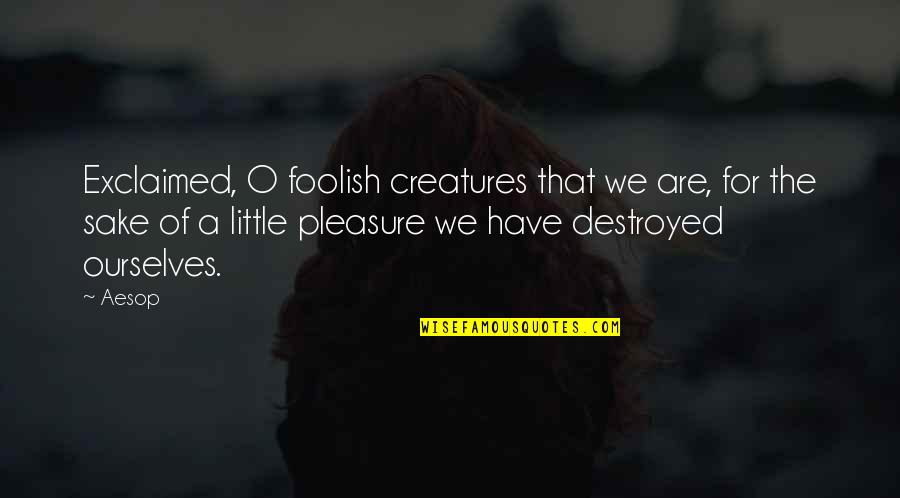 Rutilante Significado Quotes By Aesop: Exclaimed, O foolish creatures that we are, for Rutilante Significado Quotes By Aesop: Exclaimed, O foolish creatures that we are, for