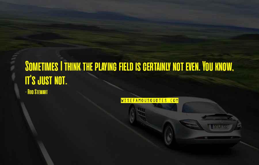 Rv Loan Quotes By Rod Stewart: Sometimes I think the playing field is certainly