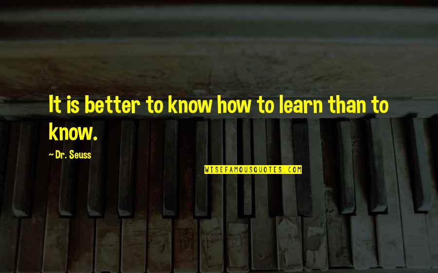 Rwandese Love Quotes By Dr. Seuss: It is better to know how to learn