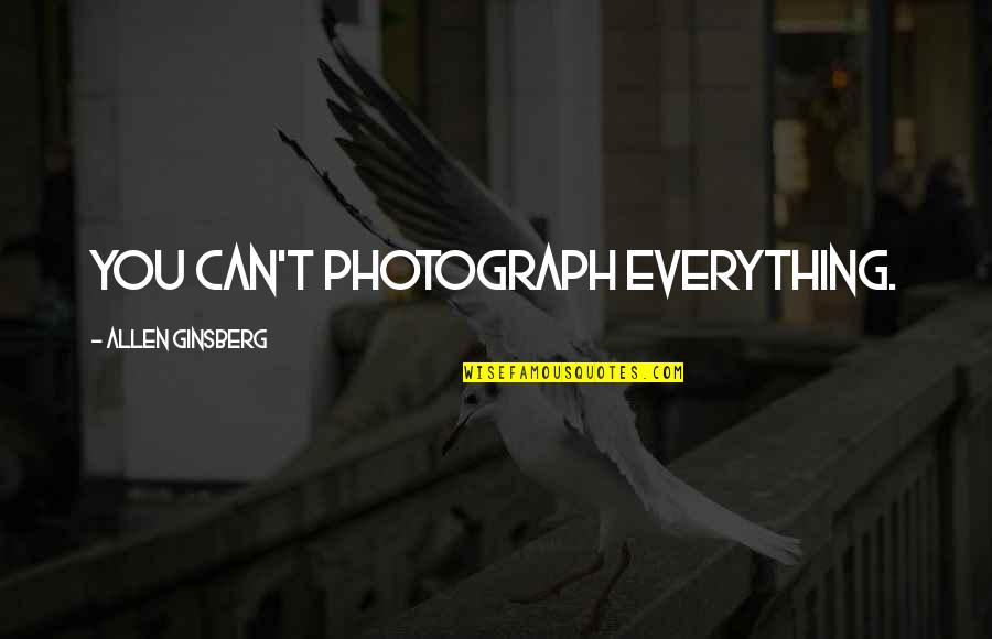Ryam Quotes By Allen Ginsberg: You can't photograph everything.
