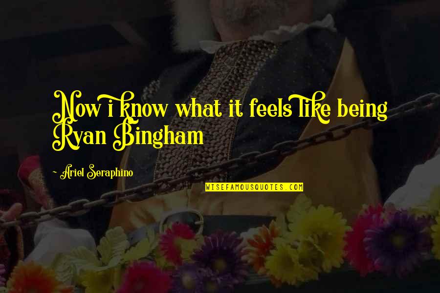 Ryan Bingham Quotes By Ariel Seraphino: Now i know what it feels like being