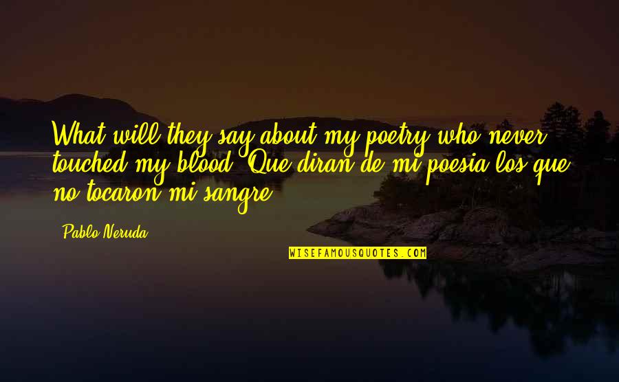 Ryan Decenzo Quotes By Pablo Neruda: What will they say about my poetry who