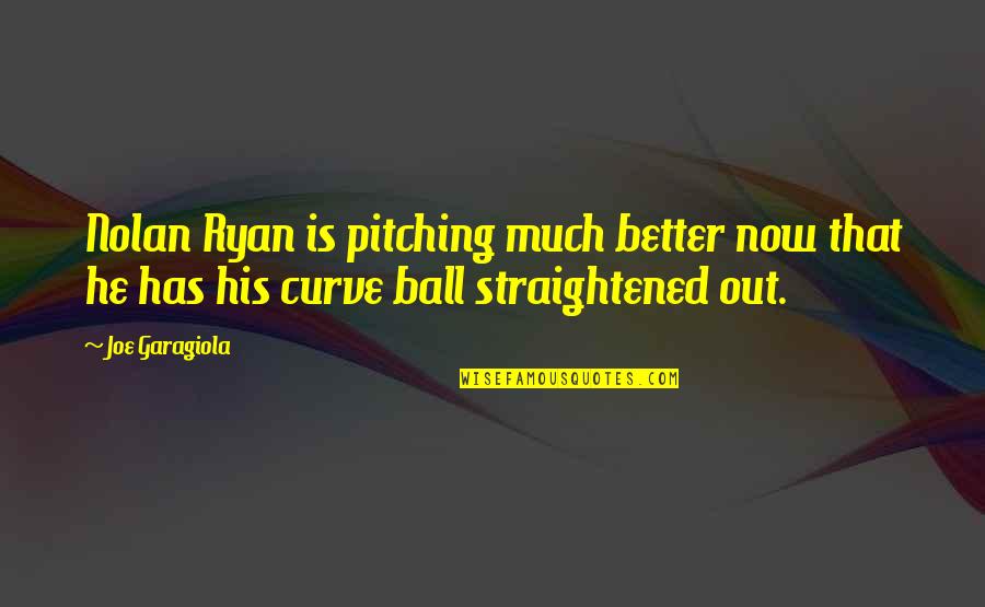 Ryan Nolan Quotes By Joe Garagiola: Nolan Ryan is pitching much better now that