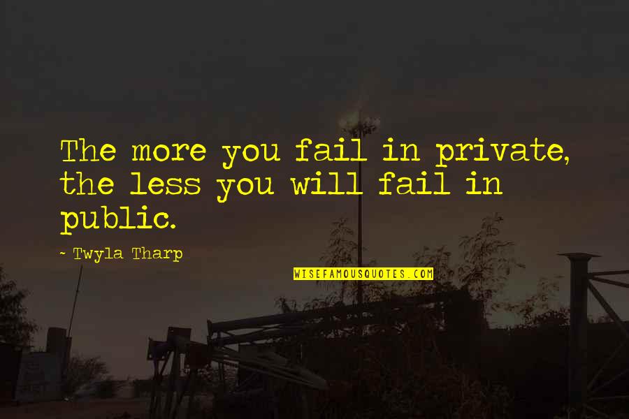 Ryanair Boss Quotes By Twyla Tharp: The more you fail in private, the less