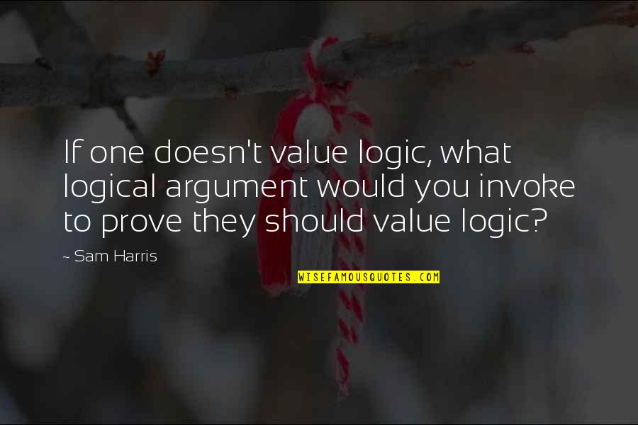 Rychleji Mluvit Quotes By Sam Harris: If one doesn't value logic, what logical argument