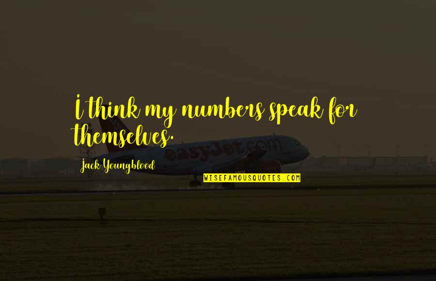 Ryke Meadows Quotes By Jack Youngblood: I think my numbers speak for themselves. Ryke Meadows Quotes By Jack Youngblood: I think my numbers speak for themselves.