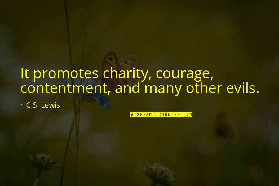 Rylan Clark Neal Quotes By C.S. Lewis: It promotes charity, courage, contentment, and many other