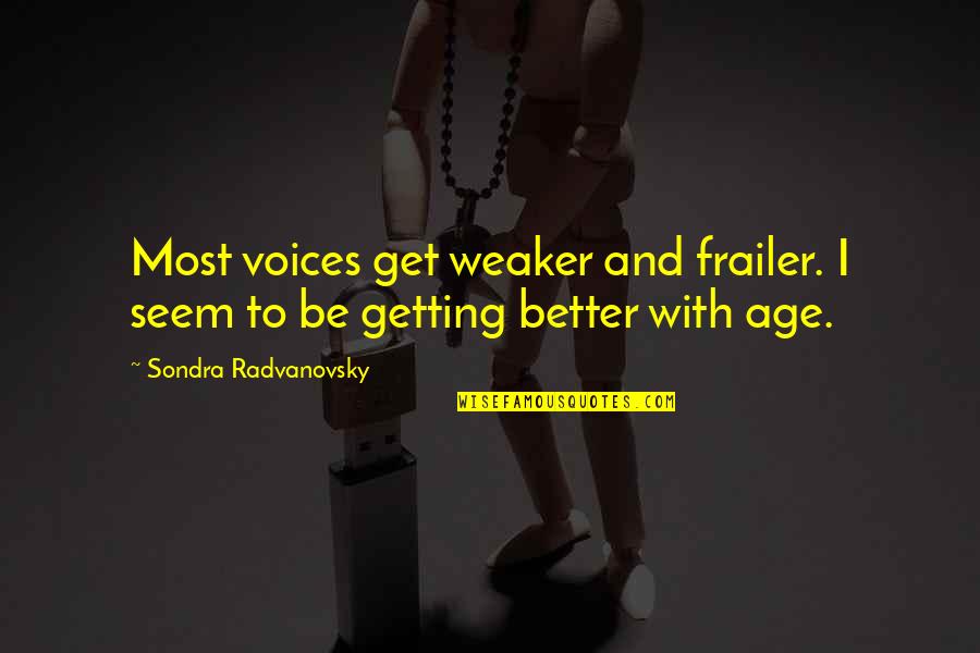 Ryshon Caldwell Quotes By Sondra Radvanovsky: Most voices get weaker and frailer. I seem