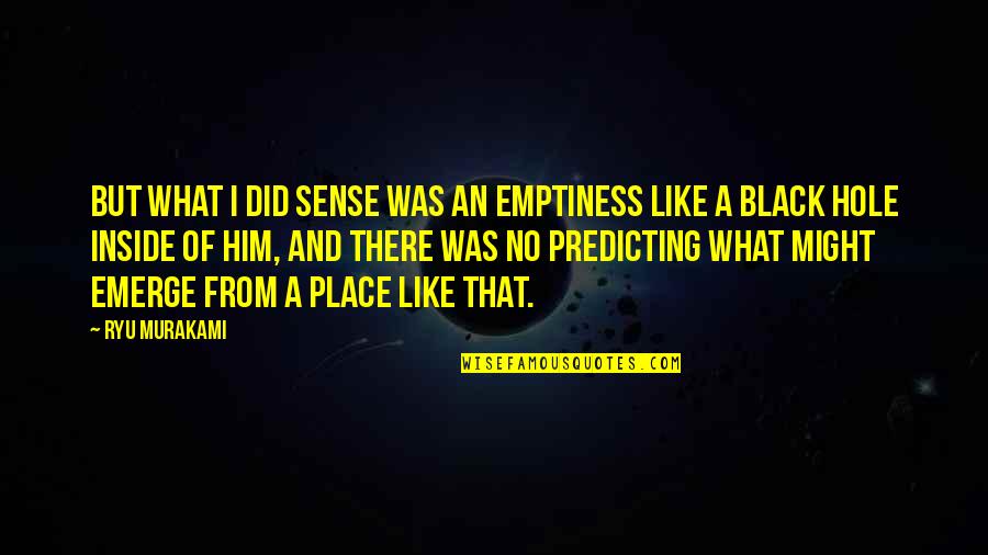 Ryu Murakami Quotes By Ryu Murakami: But what I did sense was an emptiness