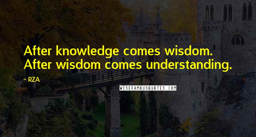 RZA quotes: After knowledge comes wisdom. After wisdom comes understanding.