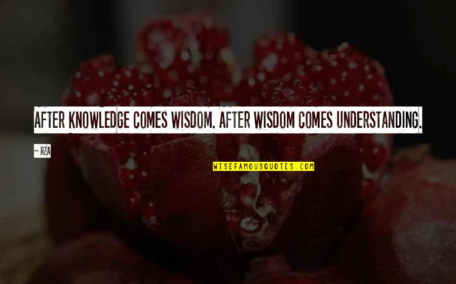 Rza's Quotes By RZA: After knowledge comes wisdom. After wisdom comes understanding.