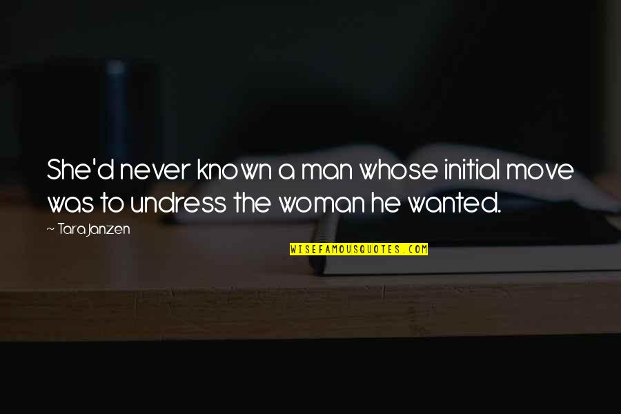 Rzeszowski Zaklad Quotes By Tara Janzen: She'd never known a man whose initial move